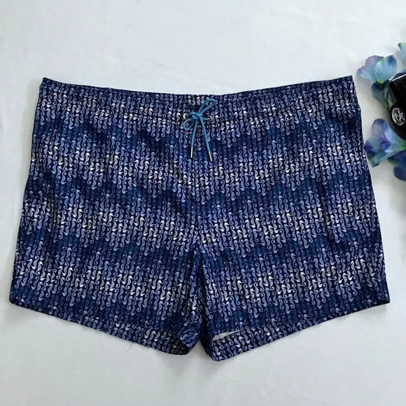 Lands' End NWOT Seahorse Volley Swim Trunk Men XL (40-42) - Picture 2 of 12
